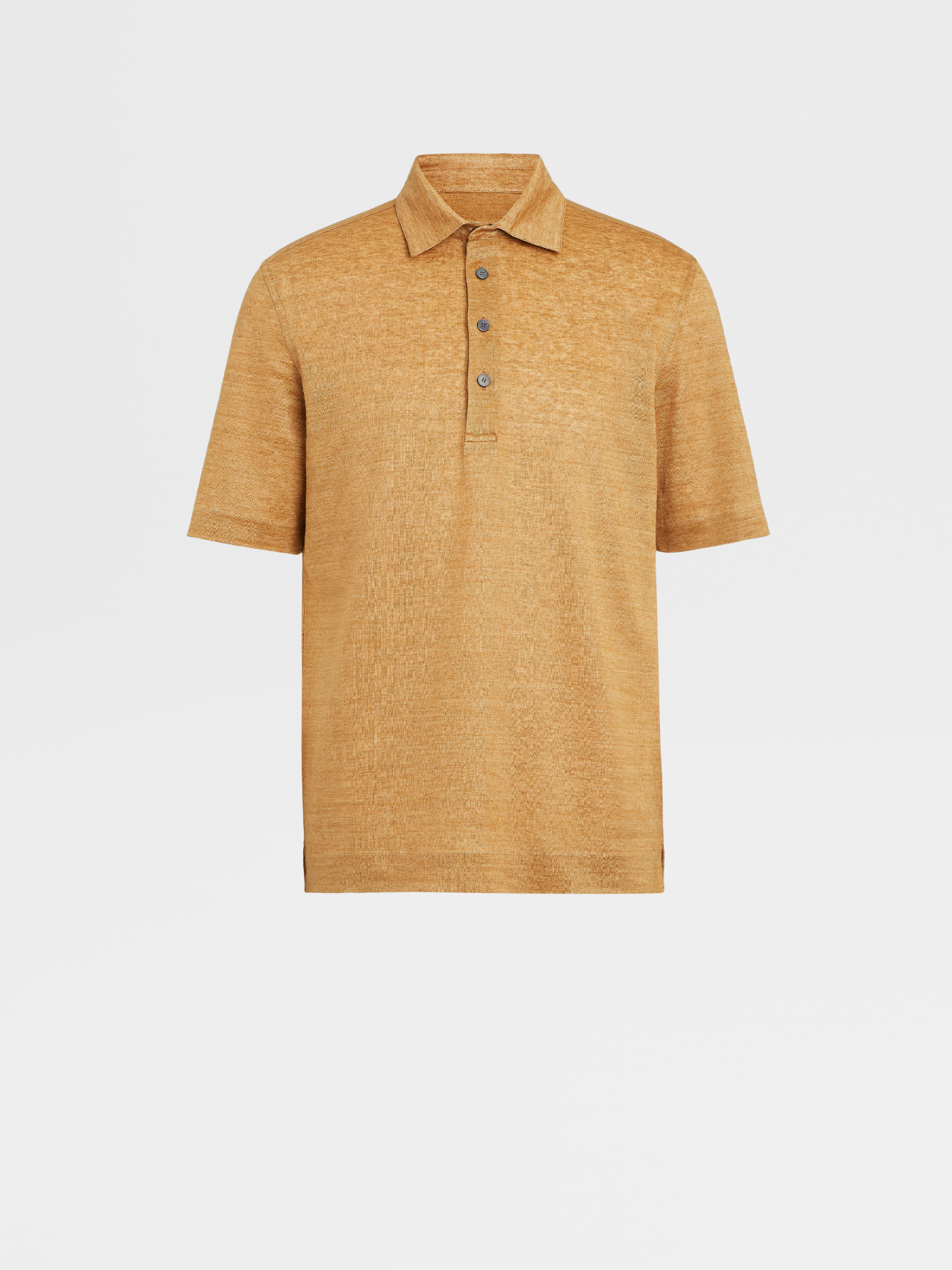 Peach Color Linen Polo Shirt